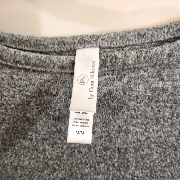 WHITE LACE Sleeves Sweatshirt Flora Nikrooz Gray Medium - Picture 3 of 5